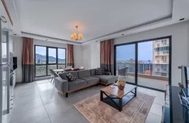 Gemeubileerd 2+1 Appartement met zeezicht te koop in Mahmutlar