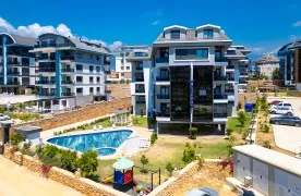 te koop Gemeubileerd 1+1 Appartement in Oba, Alanya