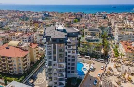 Gemeubileerd 1+1 Appartement te koop in Gullerpınarı - Alanya