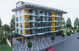 Gloednieuw 1+1 Appartement te koop in een Site Alanya Avsallar