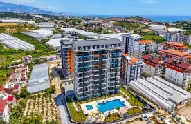 te koop Nieuw Brand 1+1 zeezicht Appartement in Avsallar Alanya