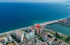 4+2 aan zee Appartement in Antalya met Open zeezicht