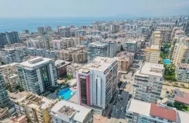 te koop 1+1 Gemeubileerd Appartement met Zwembad in Mahmutlar, Alanya