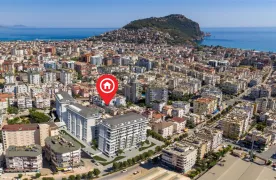 te koop Modern 1+1 Appartement met Schitterend Zee uitzichten in Alanya
