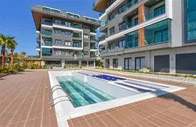te koop 1+1 Appartement in Oba, Alanya met Luxe voorzieningen