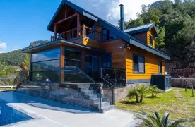 te koop 3+1 Vrijstaande villa met Zwembad in Kestel, Alanya