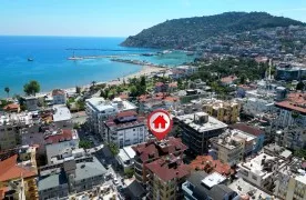 Gemeubileerd 3+1 Duplexappartement te koop in Alanya zeezicht