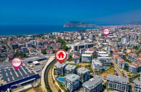 Luxe gemeubileerd 3+1 appartement te koop in Oba Alanya
